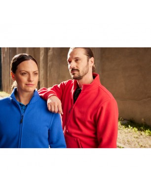 Fleece jacket with inside in contrasting colour