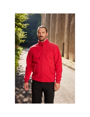 Fleece jacket with inside in contrasting colour