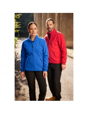 Fleece jacket with inside in contrasting colour