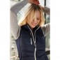 Sporty hooded vest in attractive mixed materials