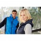 Sporty hooded vest in attractive mixed materials