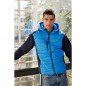 Sporty hooded vest in attractive mixed materials