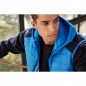 Sporty hooded vest in attractive mixed materials