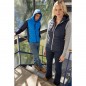 Sporty hooded vest in attractive mixed materials