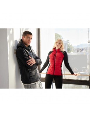 Sporty hooded jacket in attractive mixed materials