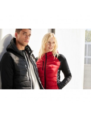 Sporty hooded jacket in attractive mixed materials