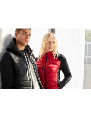 Sporty hooded jacket in attractive mixed materials