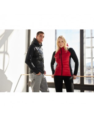 Sporty hooded jacket in attractive mixed materials