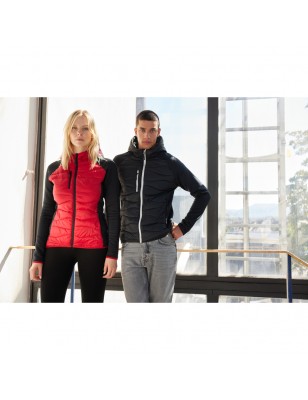 Sporty hooded jacket in attractive mixed materials