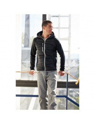 Sporty hooded jacket in attractive mixed materials