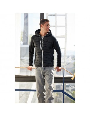 Sporty hooded jacket in attractive mixed materials