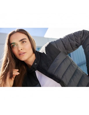 Padded jacket with stand-up collar for promotion and life style