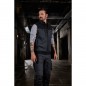 Sturdy vest with discreet print in mixed materials