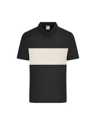 Unisex poloshirt with contrasting insert