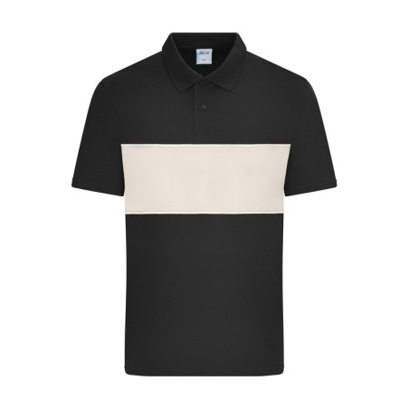 Unisex poloshirt with contrasting insert