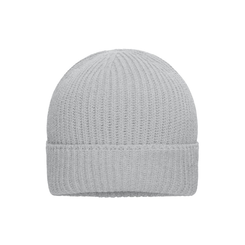 Coarse knit winter beanie with brim