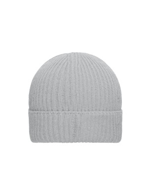 Coarse knit winter beanie with brim