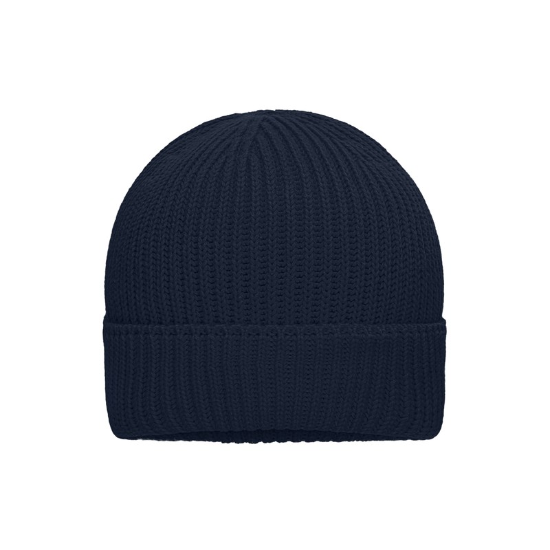 Coarse knit winter beanie with brim