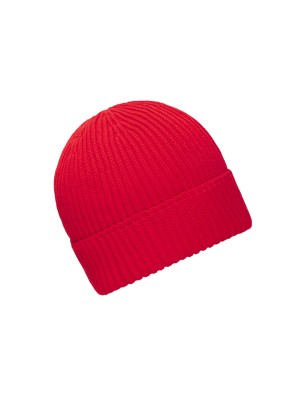 Coarse knit winter beanie with brim