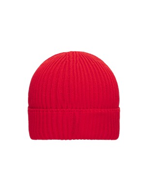 Coarse knit winter beanie with brim