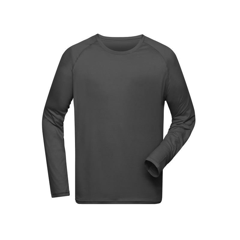 Long-sleeved functional T-shirt made of recycled polyester for sports and fitness