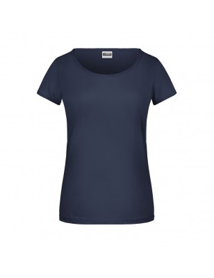 Ladies' T-shirt with trendy roll hem