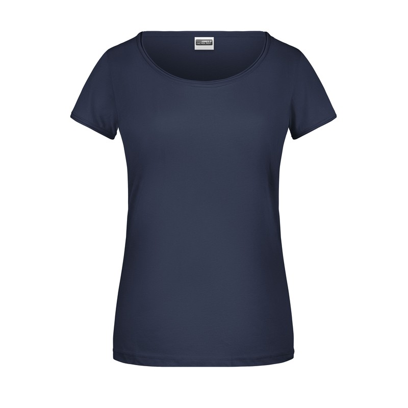 Ladies' T-shirt with trendy roll hem