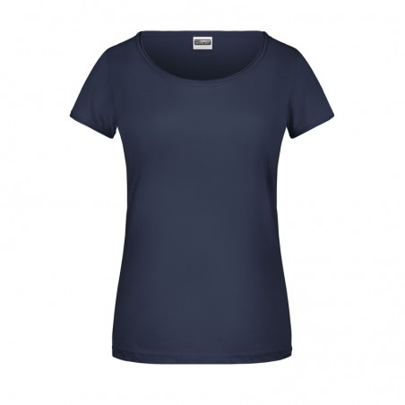 Ladies' T-shirt with trendy roll hem