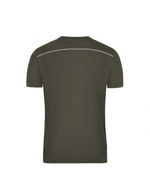 Hard-wearing and easy-care T-shirt with contrasting piping