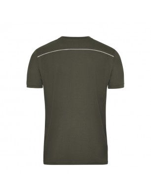 Hard-wearing and easy-care T-shirt with contrasting piping