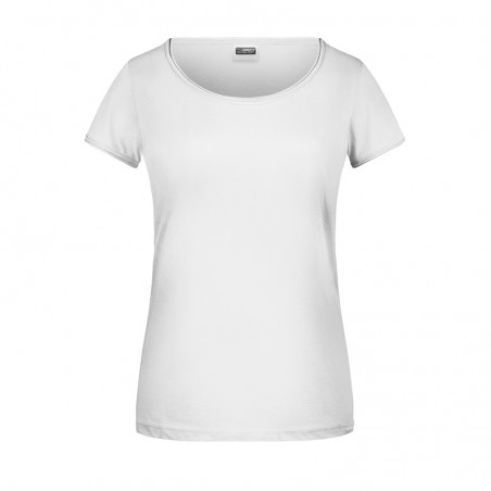 Ladies' T-shirt with trendy roll hem