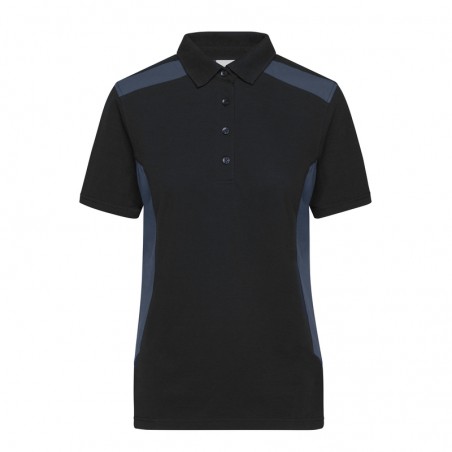 Durable, easy care polo shirt with contrasting insets