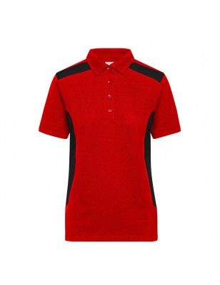 Durable, easy care polo shirt with contrasting insets