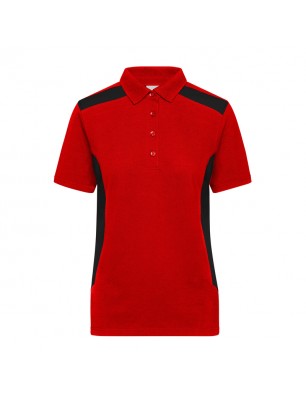 Durable, easy care polo shirt with contrasting insets