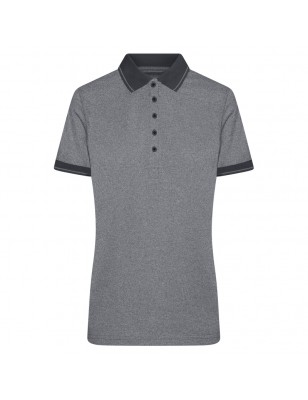 Melange polo shirt with fashionable details