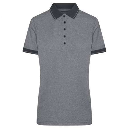 Melange polo shirt with fashionable details