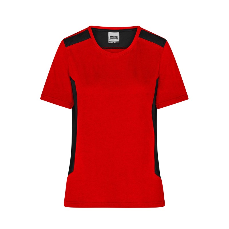 Durable, easy care T-shirt with contrasting insets