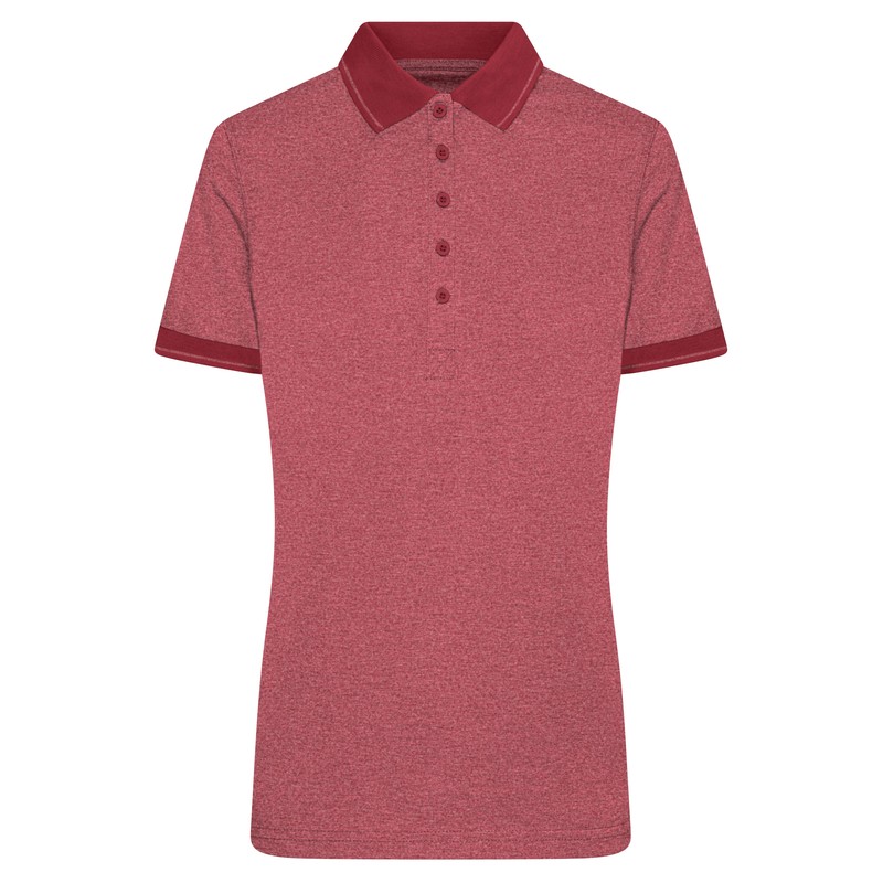 Melange polo shirt with fashionable details