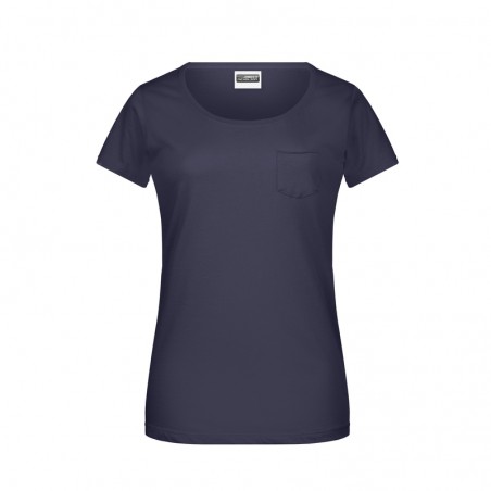 Ladies' T-shirt with fashionable breast pocket