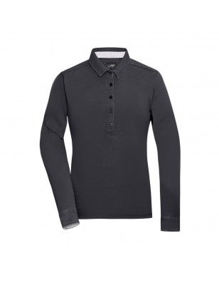 Long-sleeved polo shirt with fashionable details