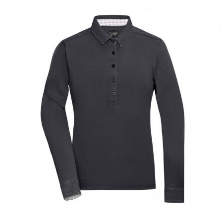 Long-sleeved polo shirt with fashionable details