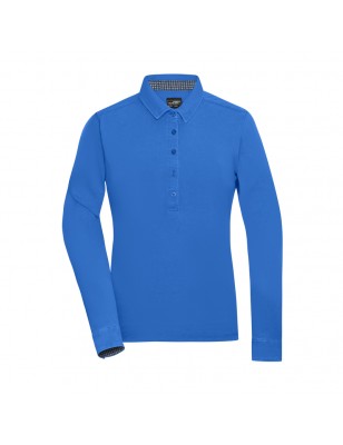 Long-sleeved polo shirt with fashionable details