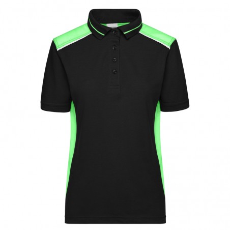 Durable, easy care poloshirt with contrasting insets