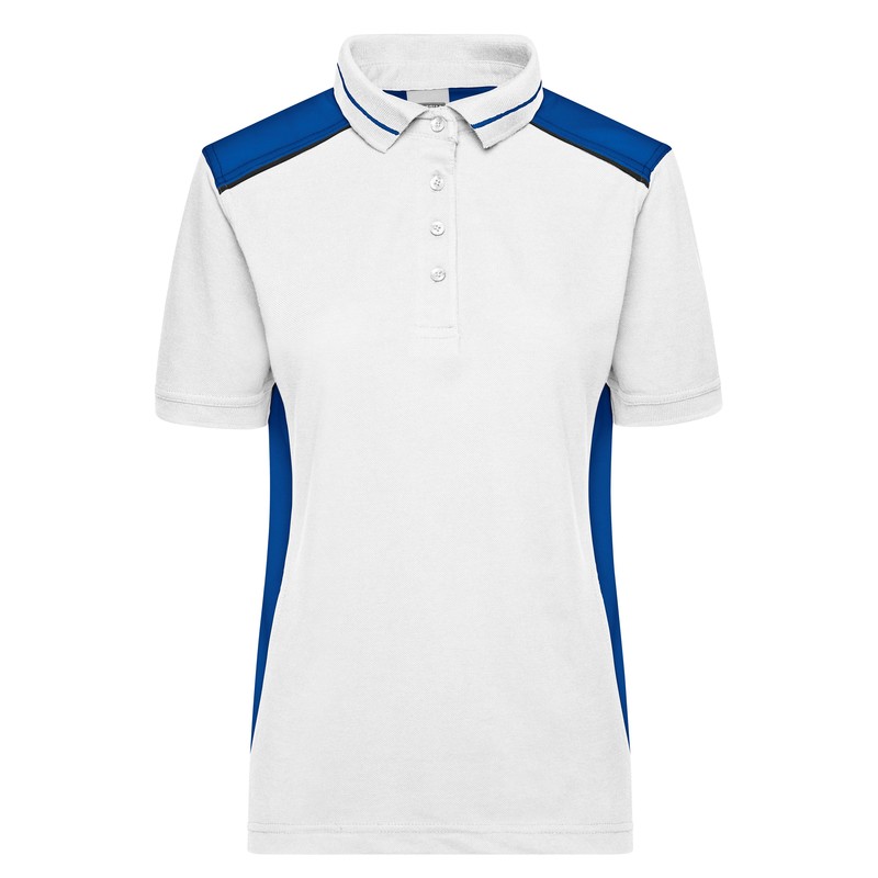 Durable, easy care poloshirt with contrasting insets