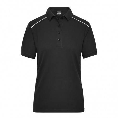 Hard-wearing and easy-care polo shirt with contrasting piping