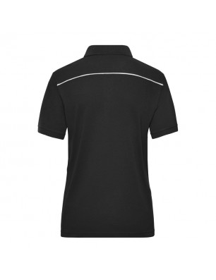 Hard-wearing and easy-care polo shirt with contrasting piping