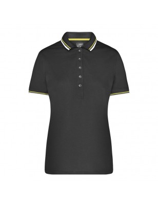 Poloshirt with fashionable contrasting stripes on collar and