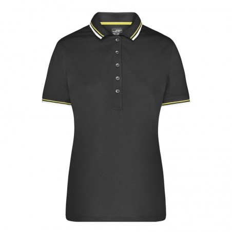 Poloshirt with fashionable contrasting stripes on collar and
