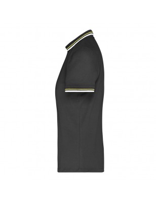 Poloshirt with fashionable contrasting stripes on collar and