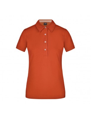 Ladies' polo with fashionable inset